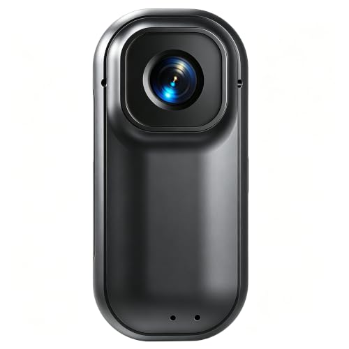 Frelisty 2.7K Mini Caméra Sport avec Étui de Chargement, 30g POV Cam, Gris