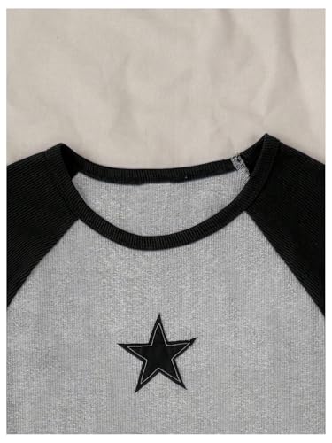 SOLY HUX Girl's Graphic Tees Short Sleeve Crewneck T Shirt Color Block Star Y2k Casual Summer Tops3