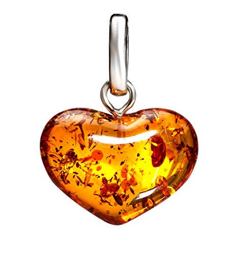 rainbow safety Colgante de Corazón Genuine Ambar Báltico Joyas para Mujeres de Auténtica Ámbar (PA02015301)
