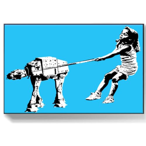 Impression sur Toile Banksy Graffiti Art Decor de 60x90cm sans cadre pour salon