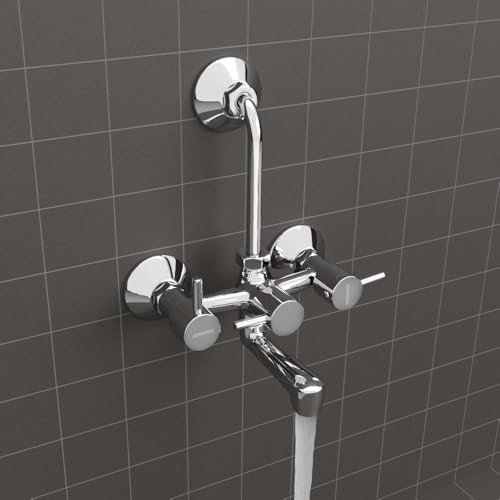 Johnson Bathrooms Coral Wall Mixer 2 in 1 with Bend Pipe | Bathroom Tap, Mixer Tap, Wall Mixer, Kitchen Faucet| Provision for Hot & Cold Water| 10 Years Warranty | Brass| Polished (B0D9WNLJ9Z) Amazon Price History, Amazon Price Tracker