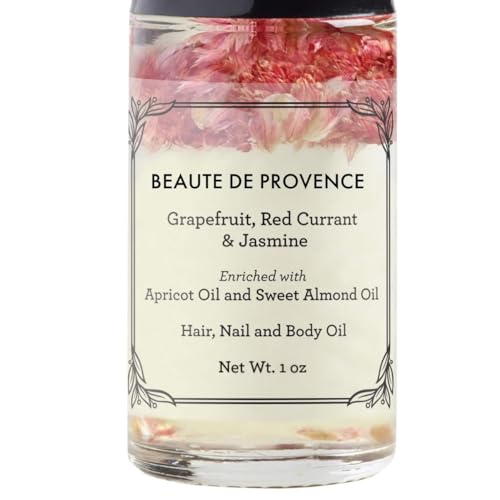 BEAUTE DE PROVENCE - Floral Rose Petals - Body Oils for Women Perfume - Day and Night Moisturizer for Dry Skin Enriched with Apricot Oil, Sweet Almond Oil, Vitamin E Fractionated Coconut Oil - 1 Fl Oz