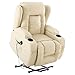 Price comparison product image More4Homes CAESAR ELECTRIC RISE RECLINER MASSAGE HEAT ARMCHAIR SOFA LOUNGE BONDED LEATHER CHAIR (Cream)
