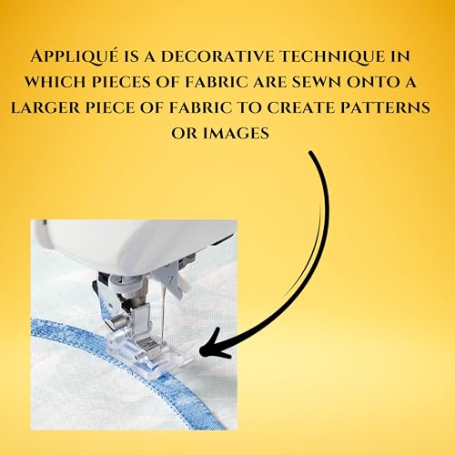 Image of ZENITH Applique Foot A9 Pressure Foot Snap on Type for Automatic Electric Low Shank Sewing Machines Suitable for Usha Janome Brother Singer etc Steel Finish (Applique Foot)