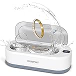 KUNPHY Ultrasonic Jewellery Cleaner, 350ML 48KHz Ultrasonic Cleaner Machine with 3 Digital Timer, One-Touch Operation Sonic Cleaner for Glasses, Jewellery, Ring, Silver