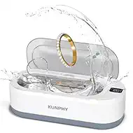 Upgraded KUNPHY Ultrasonic Jewelry Cleaner, 350ML 48KHz Professional Ultrasonic Cleaner Machine with 3 Digital Timers, Touch Operation for Eyeglass, Watches, Ring, Silver, Gold, Diamond