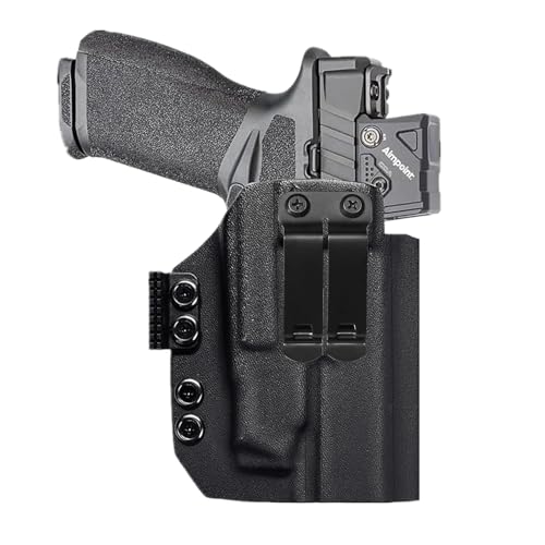 Kydex Lightbearing Holster For Springfield Armory Echelon 4.0C 4.5F Pistol Compatible with Olight PL X PLX Tactical Weapon Light Flashlight Inside Waistband Appendix Concealed Carry Red Dot Optics Cut
