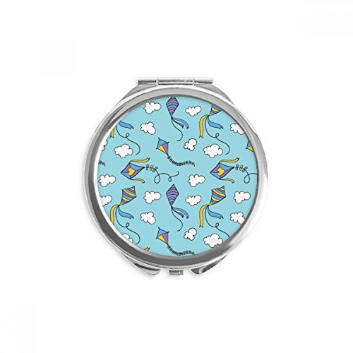 Miroir rond de poche géométrie peinte à la main 2,6x2,4 pouces accessoire multicolore