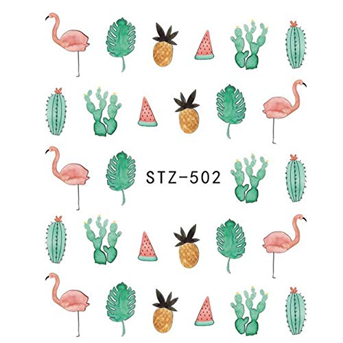 ZJMIYJ Nagelsticker,6 Blatt Wasser Nagel Aufkleber Blume/Flamingo/Tier/Feder/Nail Art Wassertransfer Aufkleber Aufkleber… – Bild 3