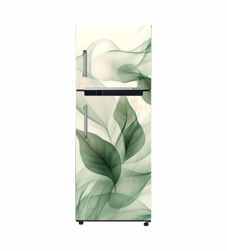 Green Leaf Flower Refrigerator Sticker Fridge Sticker PVC Vinyl - Waterproof & Scratch Resistant Double Door Refrigerator Wallpaper Waterproof (24x60 Inch)-image-38