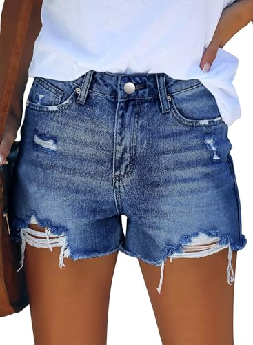 Image of MODARANI Denim Shorts for Women Distressed Jean Shorts Ripped Summer Hot Short