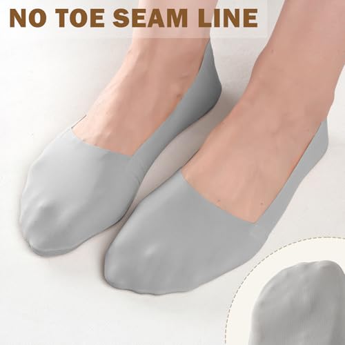 Image of Sofier No Show Socks Womens, Non Slip Low Cut 6 Pairs Thin Silky Dress Footies Liner Invisible Socks Flats Loafers Sneakers