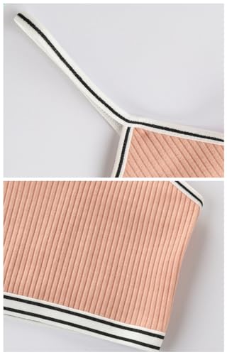 Girls Cotton Training Bra Stretch Spaghetti Strap Cami Crop Bralette4