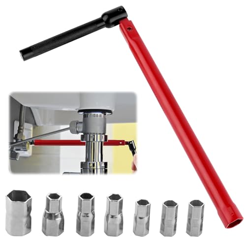 NICEWAT 8 PCS Chiave per Rubinetto Sottolavello, 8-17mm Chiave Rubinetto Lavello, Chiave per Dadi Rubinetti, Utensile per L'installazione dei Rubinetti del Bagno in Cucina