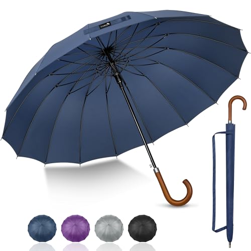 Zomake ZOMAKE-SDJ-ZOM-E0ZS0248B Stick Umbrella - 55 Inch Windproof Strong Golf Umbrella,16 Ribs Large Black Walking Umbrella,Classic Umbrella cover