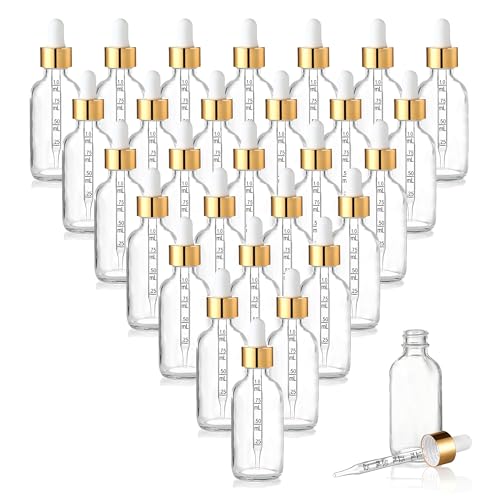 30ml Pipettenflaschen, 24er-Pack – Klarglasflaschen mit Messpipette, Tropfflaschen für ätherische Öle – Inkl. Trichter, Pipetten & Aufkleber – Ideal für Tinkturen, Parfümöle, Düfte