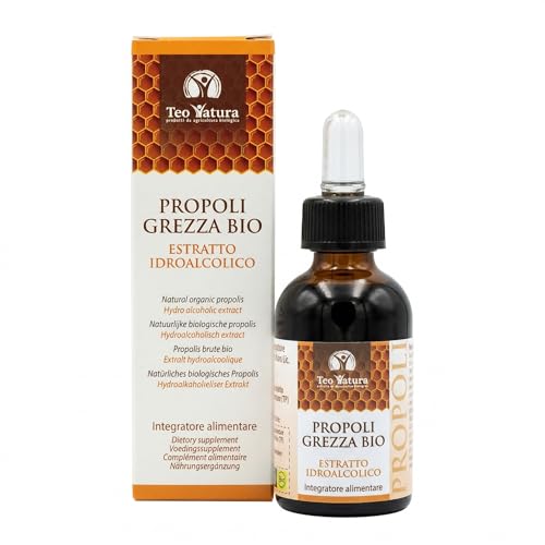 TeoNatura Propoli Grezza a Gocce – Estratto Idroalcolico 20% | Vie Respiratorie, Difese Immunitarie, Cavo Orale | Biologica dai Nostri Apiari di Marsala | 30 ml – Made in Sicily