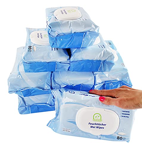 Toallitas húmedas de 20 x 18 cm Medi-Inn sin perfume ni parabenos, pH neutro, diferentes Cantidad (16 paquetes (1280 toallitas)
