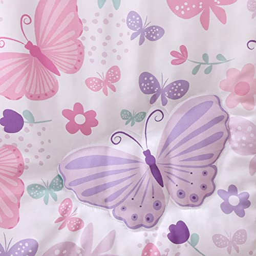 The Peanutshell Crib Bedding Set For Baby Girls, Butterfly Song, 3 Piece Set #TOP4