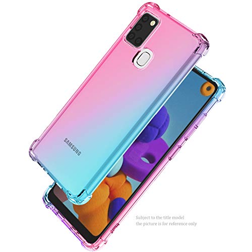 HEYB Funda para Xiaomi Poco X3 NFC Carcasa [+2 Piezas Cristal Templado Lente Cámara], Color Degradado TPU [Esquinas con Absorción de Golpes] Case Cover para Xiaomi Poco X3 NFC Funda