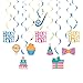 30-Count Swirl Decorations -Happy Bday Party Whirl Streamers - Happy Birthday Party Supplies, Hanging Decorations, Multiple Colors Designs, 35 to 38 inches in Length
