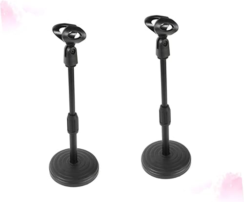 Miniatura 3 de Zerodeko Soporte de micrófono de escritorio de 2 piezas, base pesada de alta resistencia, soporte de montaje de mesa para micrófono, uso portátil