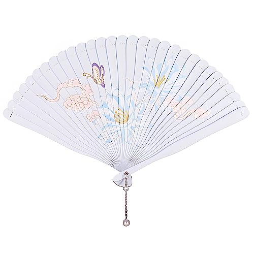 Ventilateur pliant en bambou avec sac cadeau pour decoration