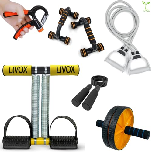 LIVOX® Gym Equipment Set for Home Workout Men Women Full Body Gym...