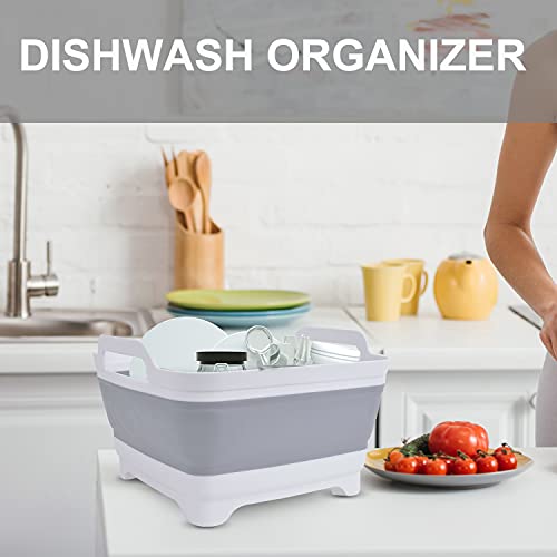 Tolead 9L Dish Basin Collapsible With Drain Plug And Plastic Handles, Wash Basin, Foldable Dish Pan, Portable Sink Tube Kitchen Storage Basket, Multifunctional For Camping, Rv, 2023 New #TOP4