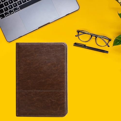 Image of Padfolio /Portfolio Binder, Mini Padfolio Portfolio Binder 5 x 8 Legal Writing Pad, A5 Document Organizer Folder for Men Women,Dark Brown.
