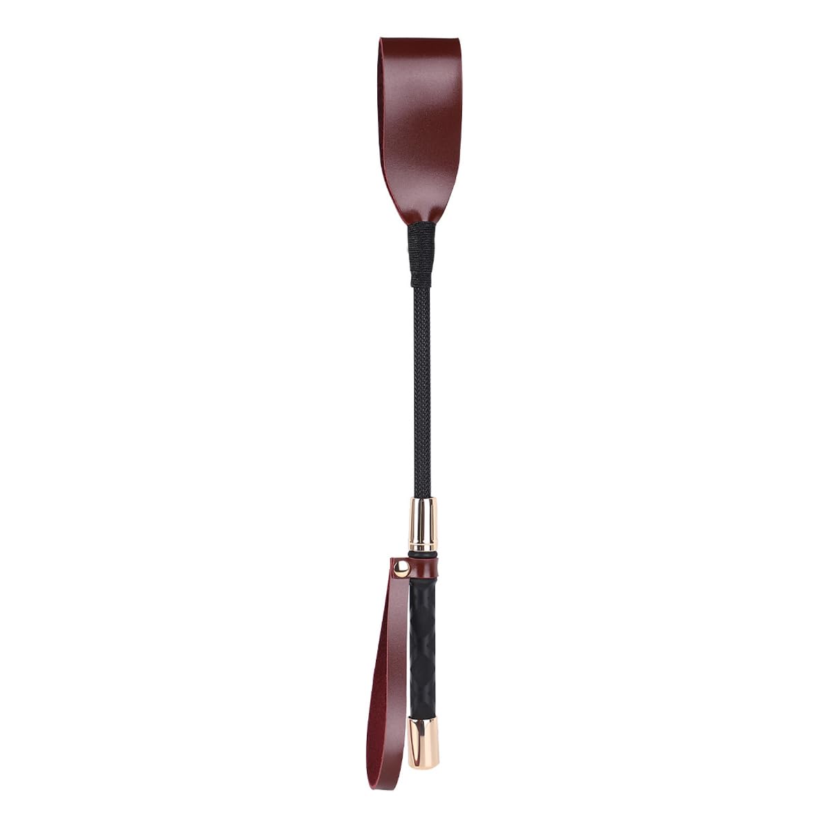 Fusta de 34 cm para caballo con mango de gel antideslizante (rojo retro)
