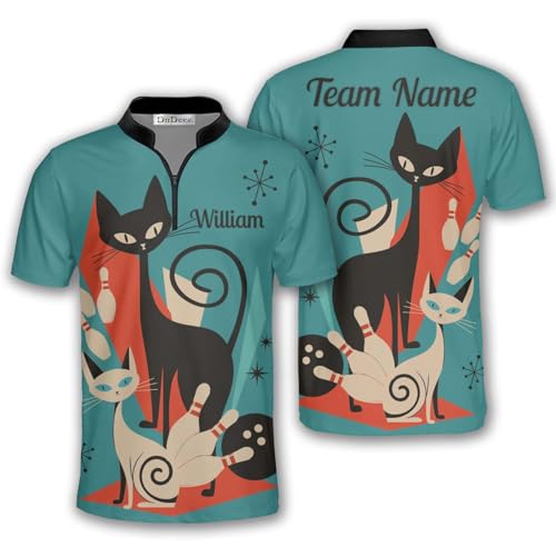 Custom Bowling Shirts, Cat Bowling Shirt Jerseys Hawaiian Retro Unisex Sizes S - 5XL4