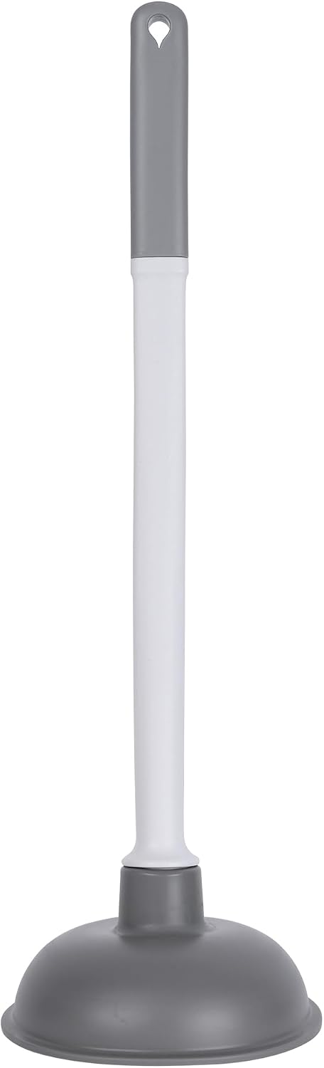 Toilet Bowl Plunger with Holder Plunger Pump Bathroom Cleaning, Toilet Household Essentials Modern Bathroom Accessories 1 Pack Gray