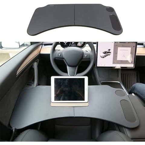 EVFITUS for Tesla Model 3 Model Y Food Tray Desk for Laptop Foldable Car Tray Table for Eating Travel Multipurpose Tray for Driver Accessories Cover