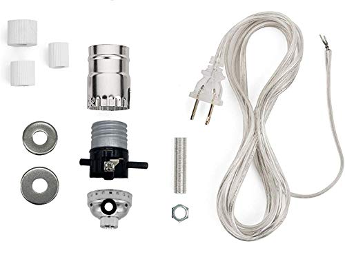 Creative Hobbies Silver Finish Bottle Lamp Kit with 3 Rubber Adapters for Wine