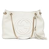 Gucci Womens Soho Leather Chain Straps Shoulder Handbag White Large