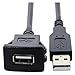 ImBros 1M 3ft USB 2.0 Male to Female Extension Cable USB3.0 Square Flush Mount Dash Mount Panel Mount Cable Fit Compatible Car Boat Motorcycle (Color : USB3.0, Size : 1m)