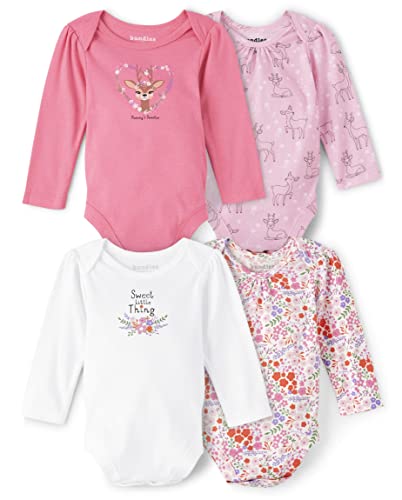 Image of The Children's Place baby-girls Long Sleeve 100% Cotton Onesie Bodysuits