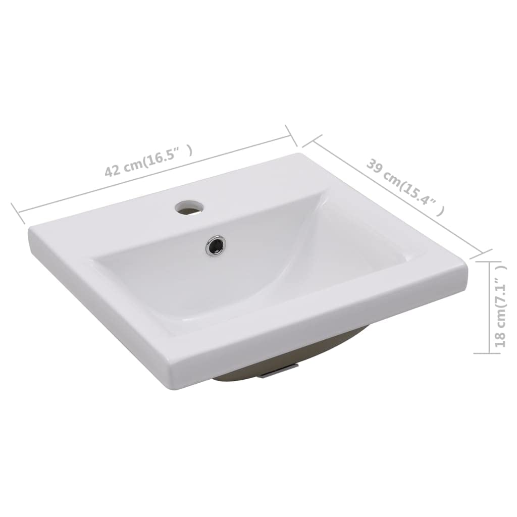 Genérico Lavabo encastrado de cerámica 42x39x18 cm,Bricolaje,Fontanería,Piezas para fontanería,Lavabos y fregaderos,Lavabos,145060