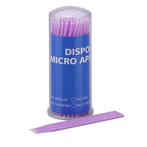 BONEW 400 Stück Dental Einweg Produkt Dental Micro Applikator Pinsel Biegbar Ultrafine Dia.1.5 Mm (lila)