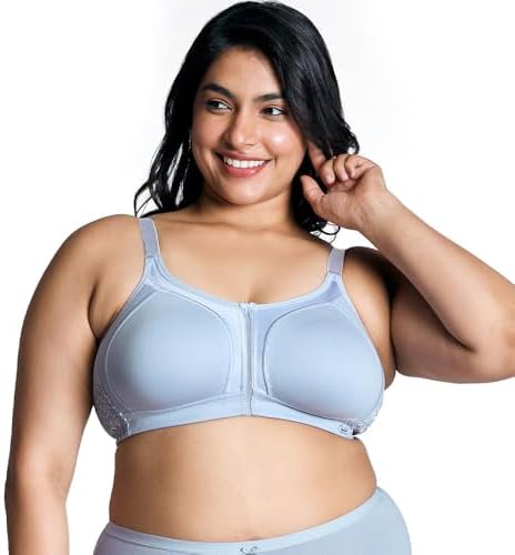 NYKD by Nykaa Womenโs Full Support M-Frame Heavy Bust Everyday Cotton Bra | Non-Padded | Wireless | Full Coverage| Bra, NYB101, Dark Blue, 32D, 1N