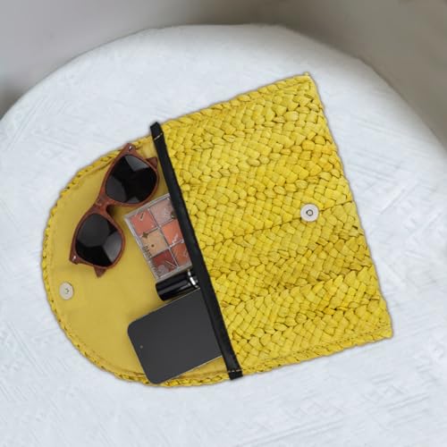 Image of Straw Clutch Bag for Women Envelope Woven Clutch Handbag Summer Beach Purse