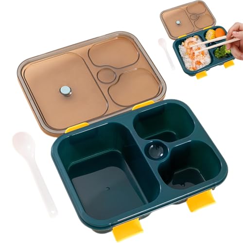Holdes Contenitore per il pranzo per bambini, Contenitore per il pranzo per la scuola dei bambini | Contenitori per pranzo al sacco per bambini di grande capacità con 4 divisori,Contenitori per la