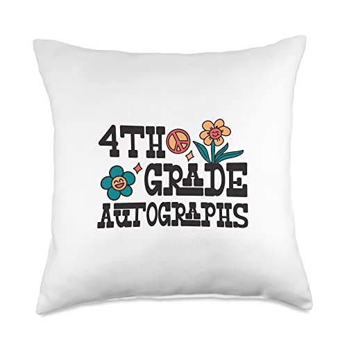 4th Grade Last Day of School Autograph Throw Pillow