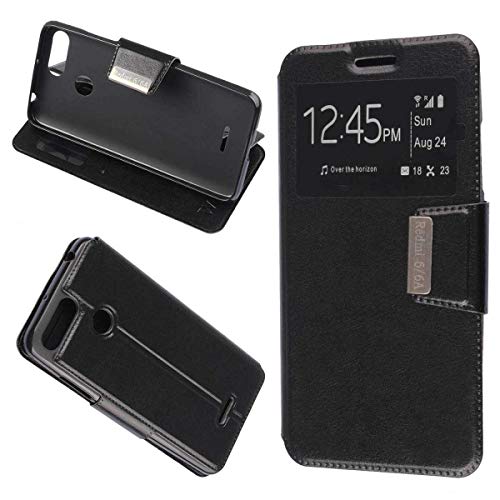 Todobarato24h Funda Libro Ventana Negra Compatible con Xiaomi Redmi 6A Redmi 6 (5.45) Cover