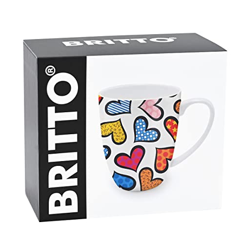 Britto Romero Bone China Taza de Café 16.8 oz Corazones miniatura 3