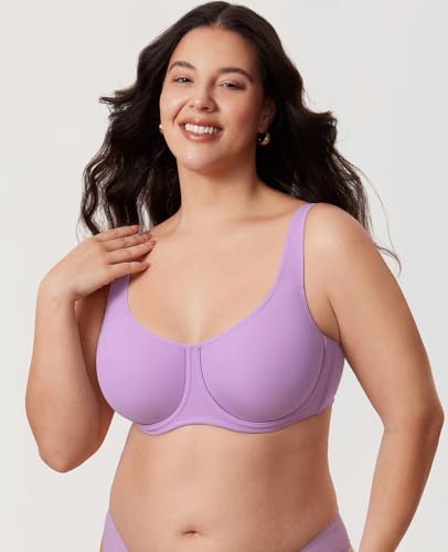 Image of DELIMIRA Women's Confishape Full Coverage Bras | Outside Underwire, No Padding Unlined, Full Coverage, Plus Size, Supportive, Tshirt Bra