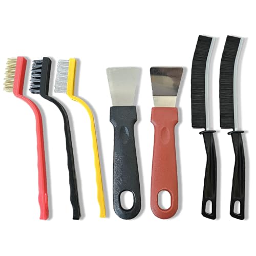 CLJAQZW 7 Pcs Multi-Purpose Crevice Cleaning Brush Tool for Stubborn Kitchen Grease Stains Bathroom Crevices Window Gutters Tiles and Faucets