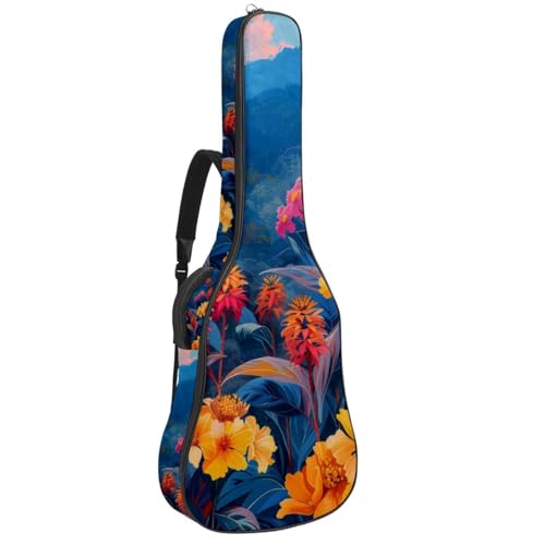 Sac pour guitare à motifs fleurs colorées pour aller en répétition ou au studio