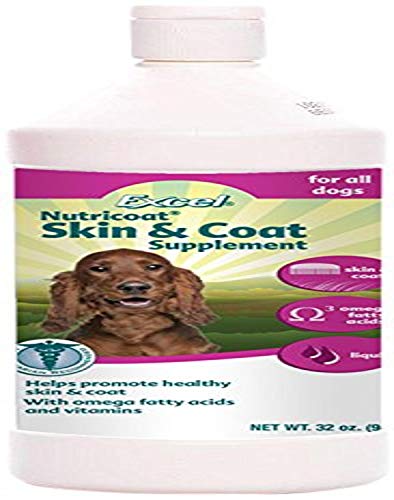 Excel Nutricoat Skin and Coat Liquid for Dogs, 32-Ounce Bottle